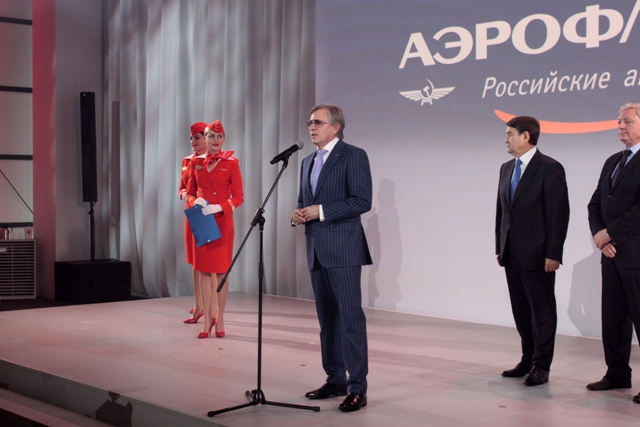 Виталий Савельев на презентации А350 "Аэрофлота"