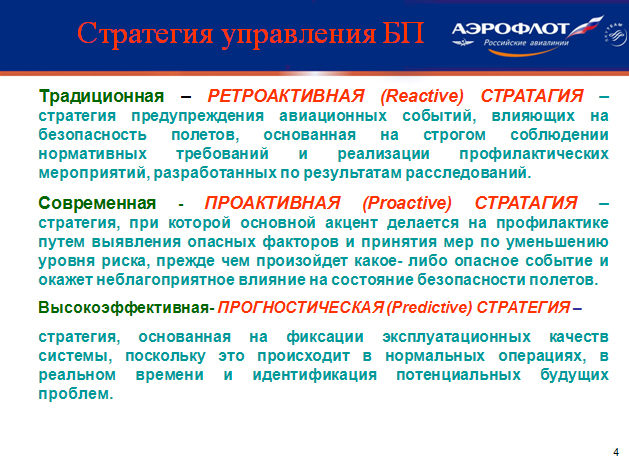 Стратегия управления безопасностью полетов