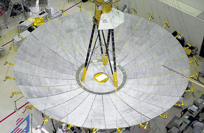 At the heart of RadioAstron is a 10-meter radio telescope antenna