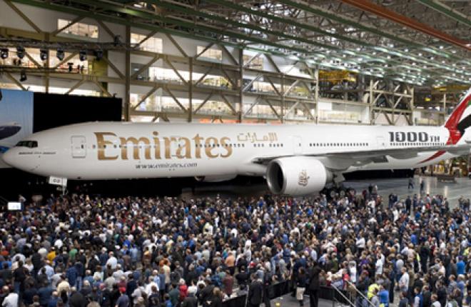 Тысячный самолет Boeing 777 получит авиакомпания Emirates 