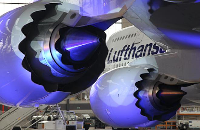Boeing 747-8 авиакомпании Lufthansa прибыл во Франкфурт