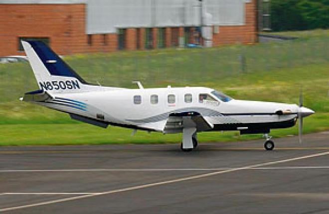 This Daher-Socata TBM 850 is sporting an anniversary livery at JetExpo 2011