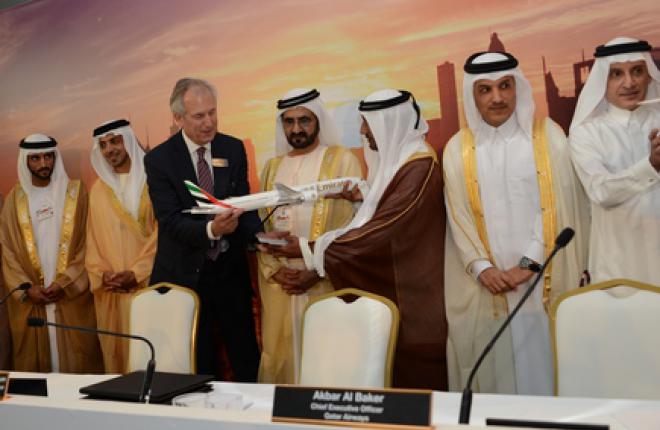 В первый день Dubai Airshow Boeing и Airbus заработали больше 165 млрд долл