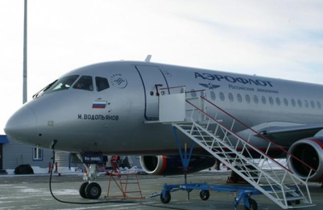 Первый самолет Sukhoi Superjet 100 для авиакомпании "Аэрофлот" вылетел в Москву