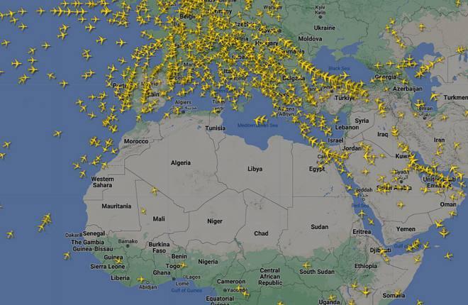 Европейским авиакомпаниям приходится облетать не только российское воздушное пространство, но и часть Африки
