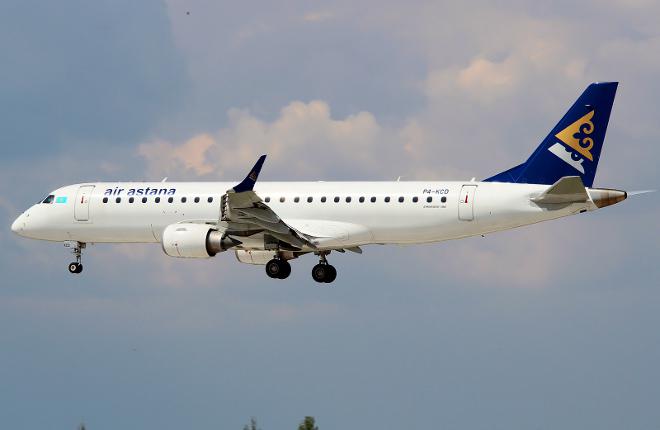 На самолетах E190 Air Astana летает внутри Казахстана и в соседние государства :: Myroslav Kaplun // Wikipedia Самолет Embraer E190 авиакомпании Air Astana