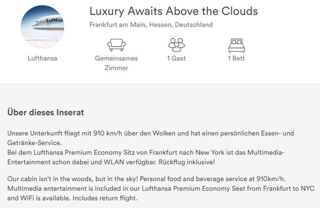 Билеты Lufthansa появились в системе поиска жилья Airbnb