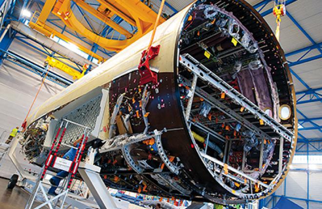 Airbus пред­у­станавливает 65% всех систем верхней палубы изображенной секции фю