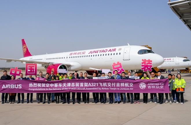 Первый A321neo сошел со сборочной линии в Тяньцзине и передан заказчику Juneyao Airlines