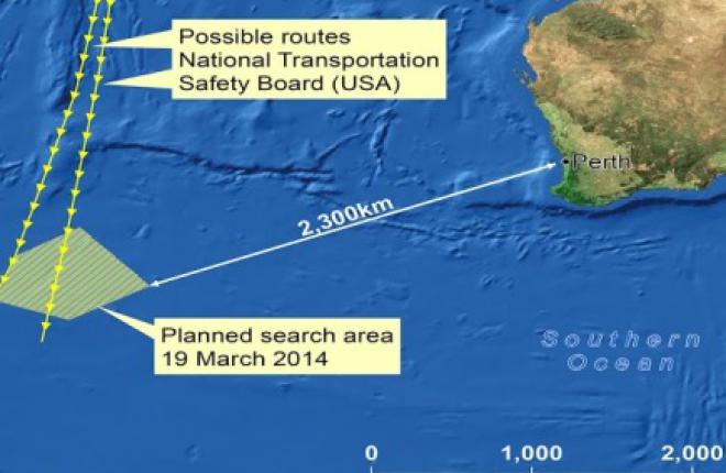 Зона поиска самолета Boeing 777 авиакомпании Malaysia Airlines сужается