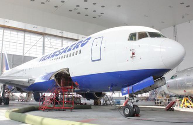 Самолет Boeing 767 авиакомпании "Трансаэро" на обслуживании в Шанхае :: Boeing Shaghai Boeing Shanghai проведет C-Check трех самолетов Boeing 767 "Трансаэро"