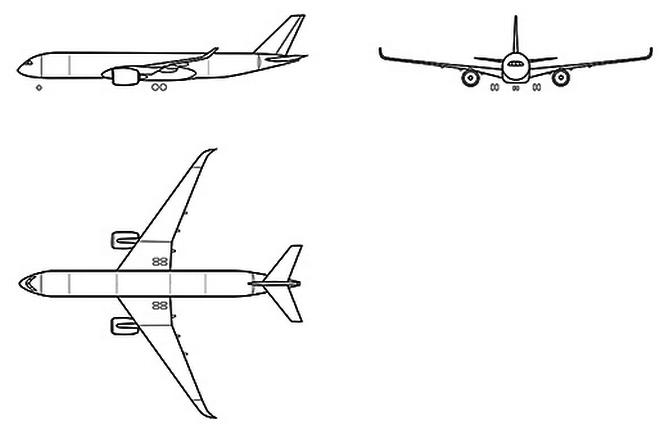 Проекции самолета CR929
