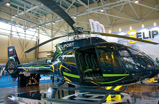 На JetExpo 2014 «Хелипорт Москва» показывает собственный салон для EC130 T2