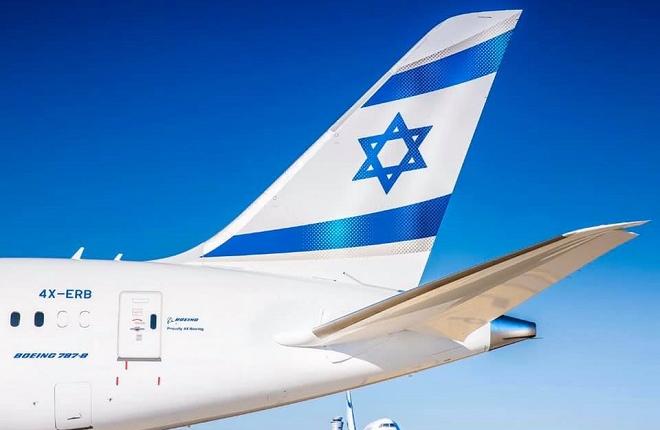 Хвост самолета Boeing 787 авиaкомпании El Al