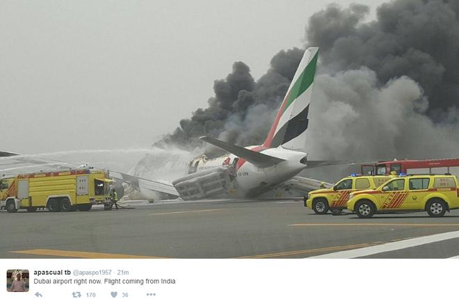 В Дубае сгорел Boeing 777 авиакомпании Emirates