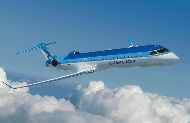 самолет Bombardier CRJ700 эстонской авиакомпании Estonian Air