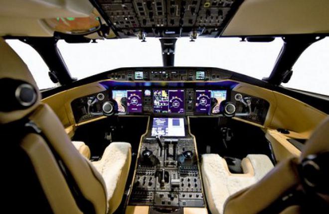 Самолет Global 6000 оснащен новой приборной панелью Bombardier Vision