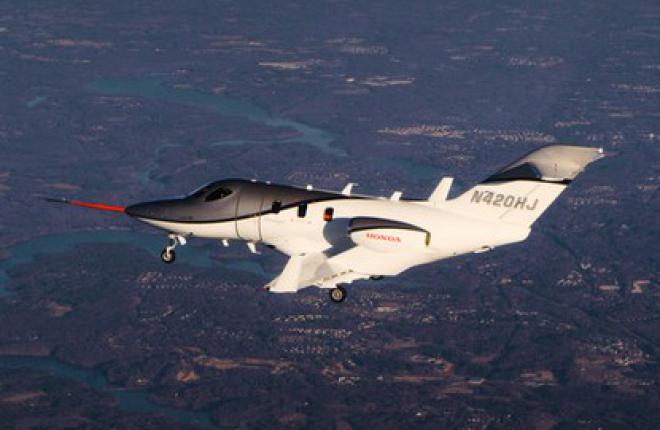 conforming HondaJet first flight