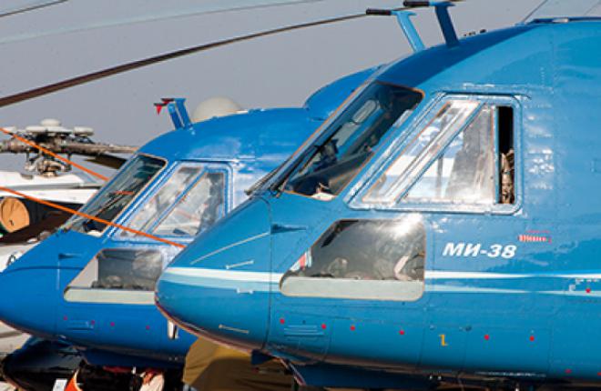 Two Mi-38 prototypes are displayed at MAKS 2013