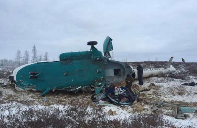 Потерпевший катастрофу вертолет Ми-8Т авиакомпании "Скол"