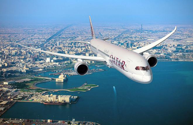 Компьютерное изображение самолета Boeing 787-9 авиакомпании Qatar Airways
