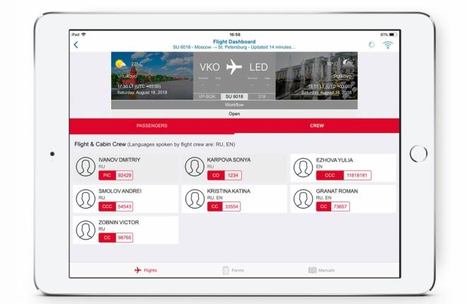 Планшеты авиакомпании "Россия"