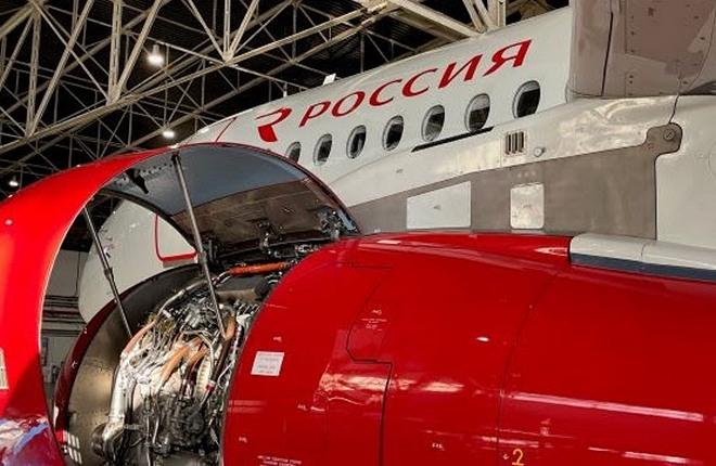 Авиакомпания «Россия» впервые в своей истории выполнила тяжелую форму техобслуживания на Superjet 100