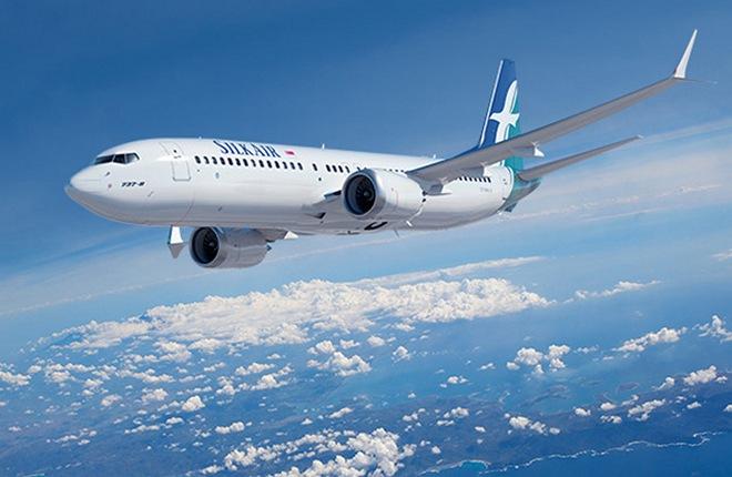 самолет Boeing 737MAX сингапурской авиакомпании SilkAir