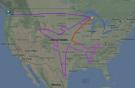 Траектория испытательного полета Boeing 787