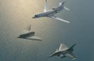 Впервые в мире: полет в строю делового самолета, БПЛА и истребителя :: Katsuhiko Tokunaga / Dassault Falcon