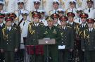 The Russian Defense Minister Sergei Shoigu at Army 2016 opening ceremony