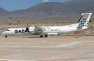 Самолет авиакомпании Qazaq Air в киргизском аэропорту Тамчи