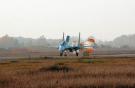 The first Su-30SM prototype landing after its maiden flight